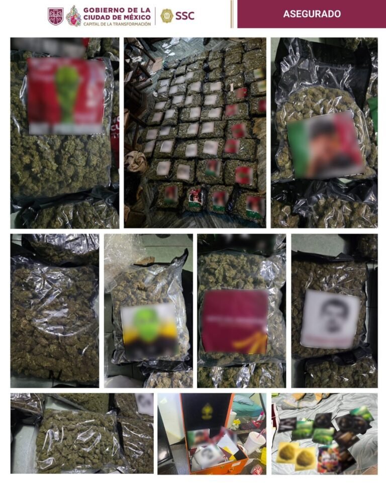 Cateo en Venustiano Carranza con aseguramiento de más de 50 kilos de aparente marihuana en la colonia Jardín Balbuena