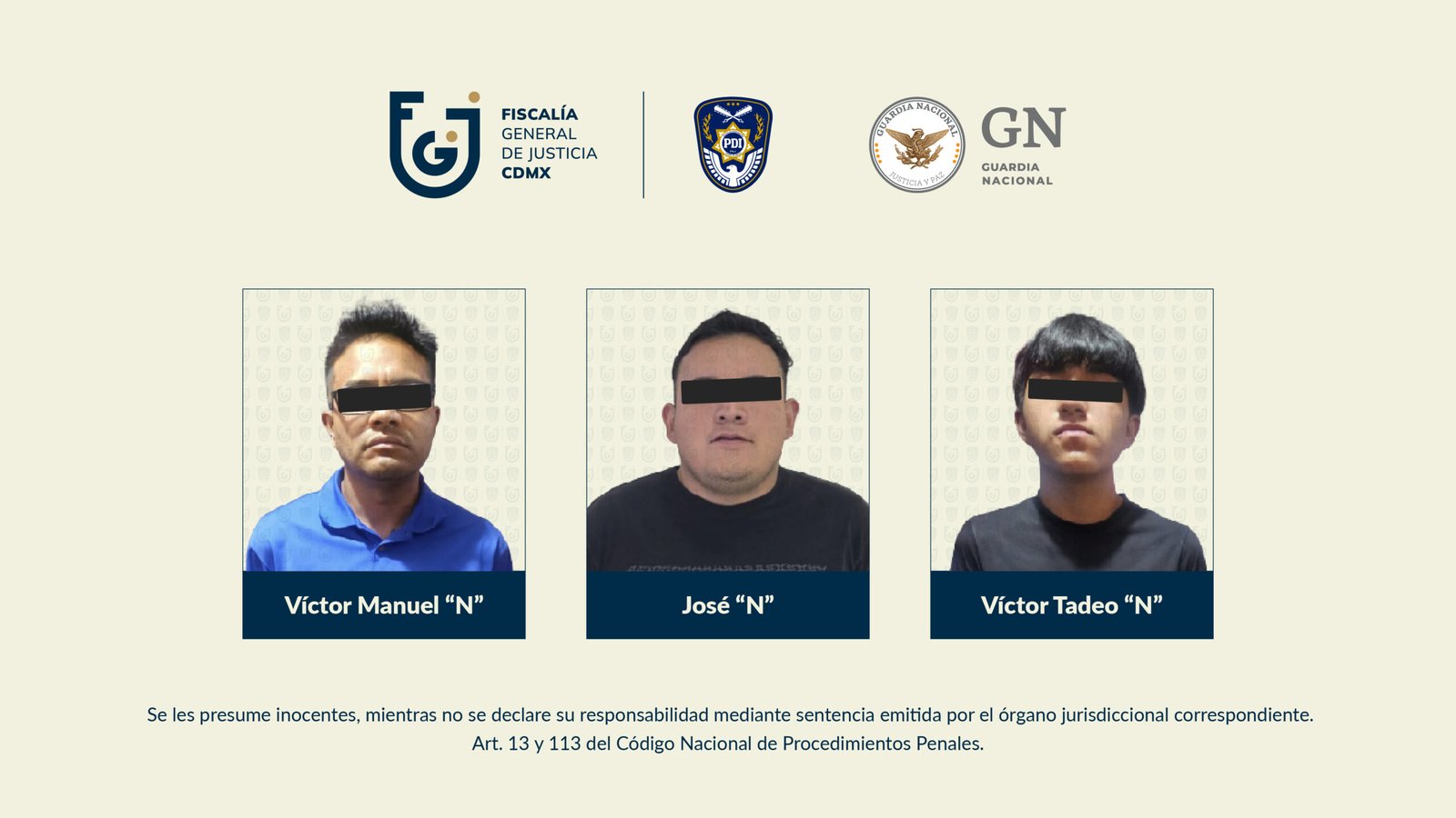 Cateos en Iztapalapa realizados por la Fiscalía CDMX y la Guardia Nacional con tres detenidos y aseguramientos de armas y narcóticos