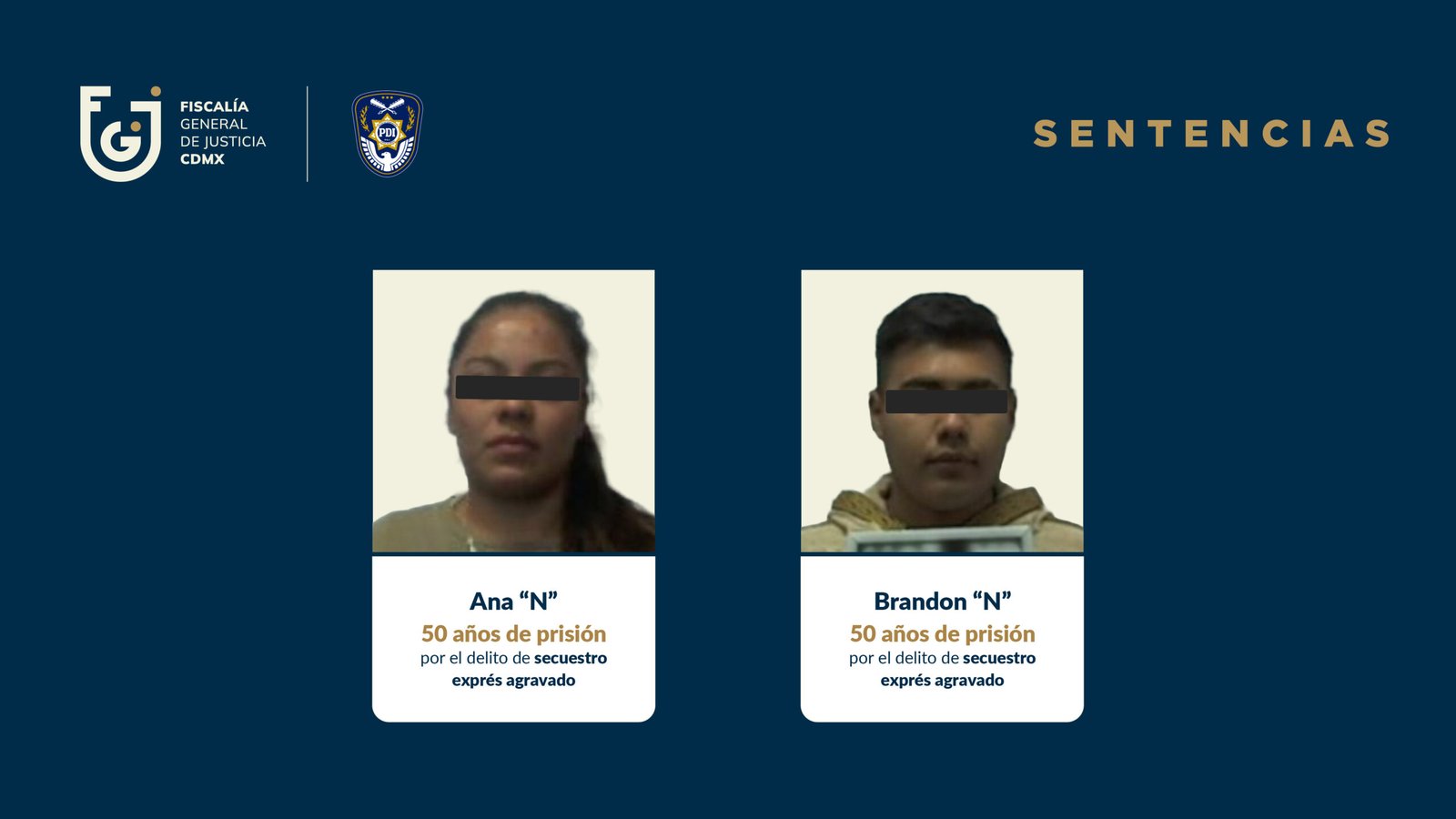 Sentencia de 50 años por secuestro exprés agravado contra responsables de privar de la libertad a conductor de plataforma en CDMX