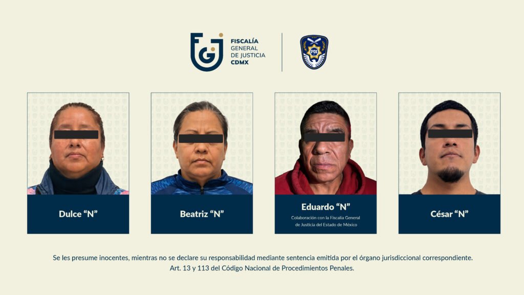 Vinculación a proceso por secuestro agravado obtenida por la Fiscalía CDMX contra cuatro personas investigadas por privación ilegal de la libertad.