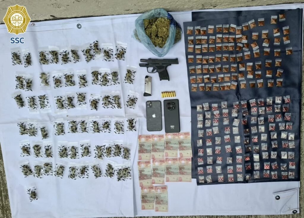 detenido con droga y arma en Cuauhtémoc