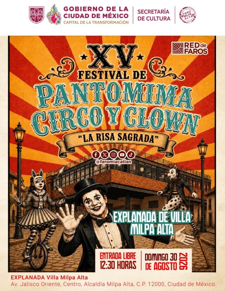 artistas en el xv festival de pantomima circo y clown en milpa alta