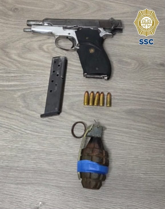 Aseguramiento de granada de fragmentación en Venustiano Carranza durante operativo de la SSC