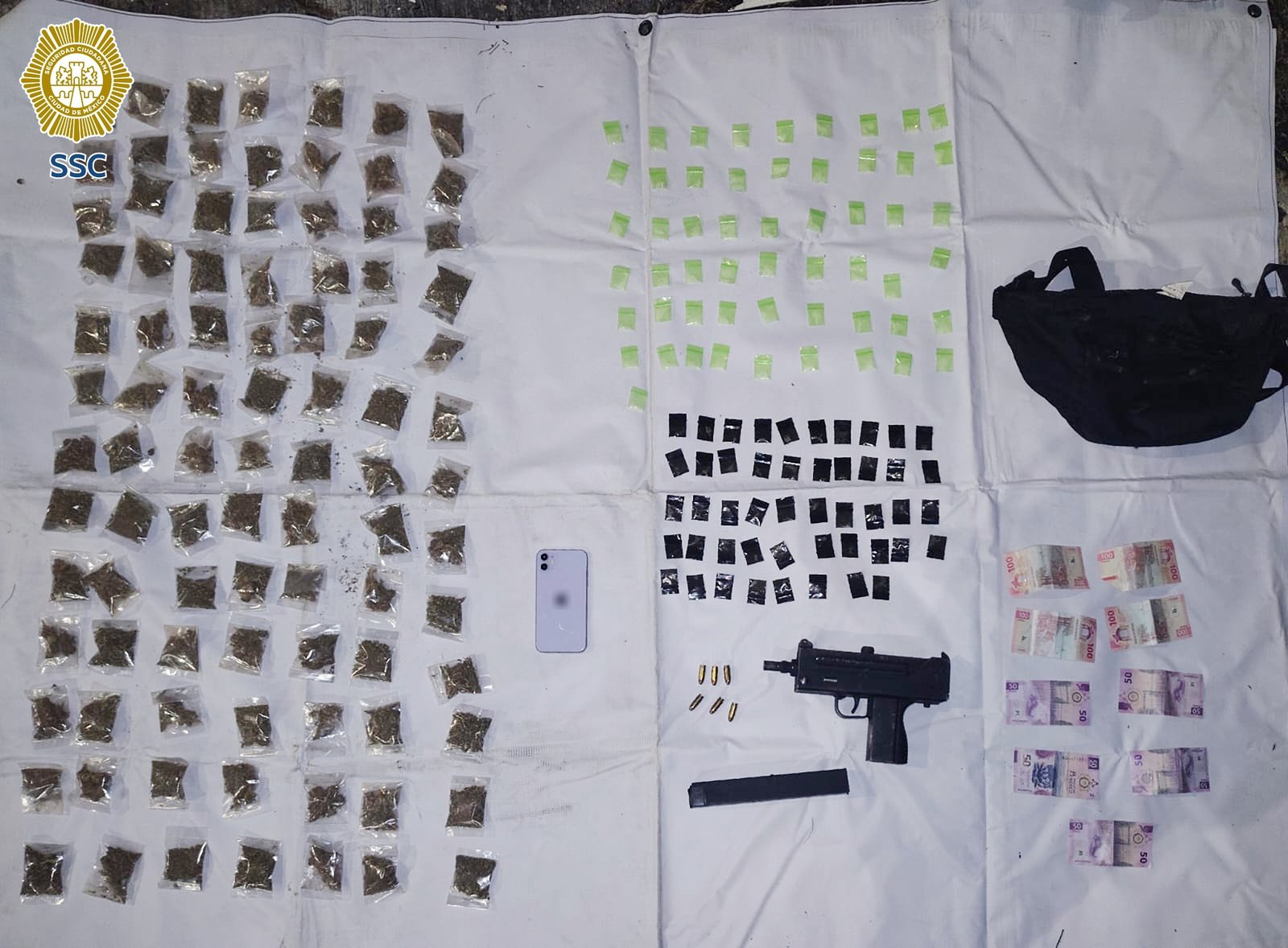 Detenidos con droga en Álvaro Obregón durante operativo de la SSC