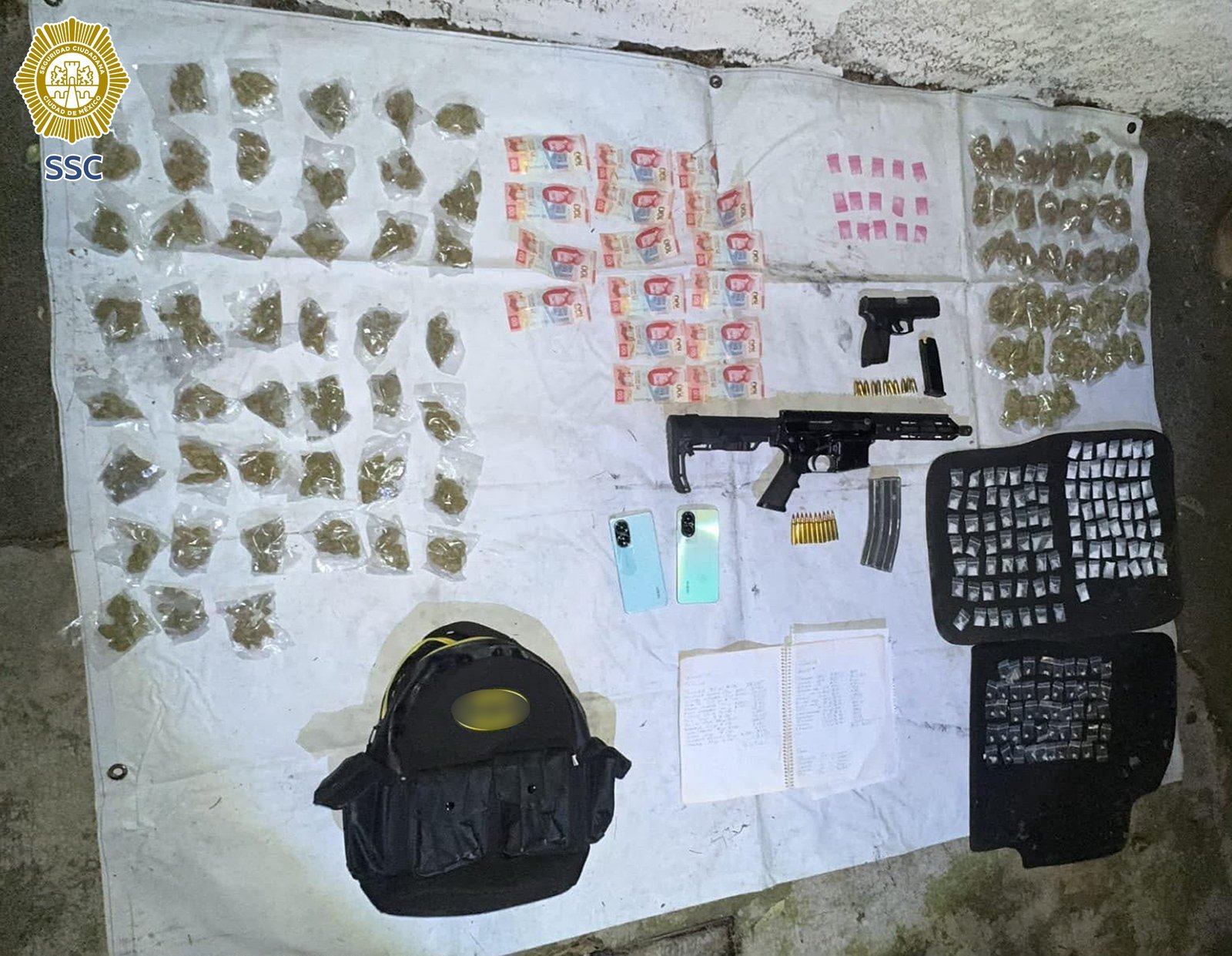 Detenidos con armas y droga en Tlalpan durante operativo de la SSC en San Miguel Ajusco