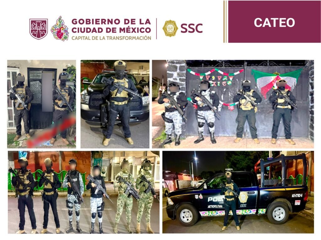 Cateo en La Magdalena Contreras con aseguramiento de armas y drogas durante operativo policial