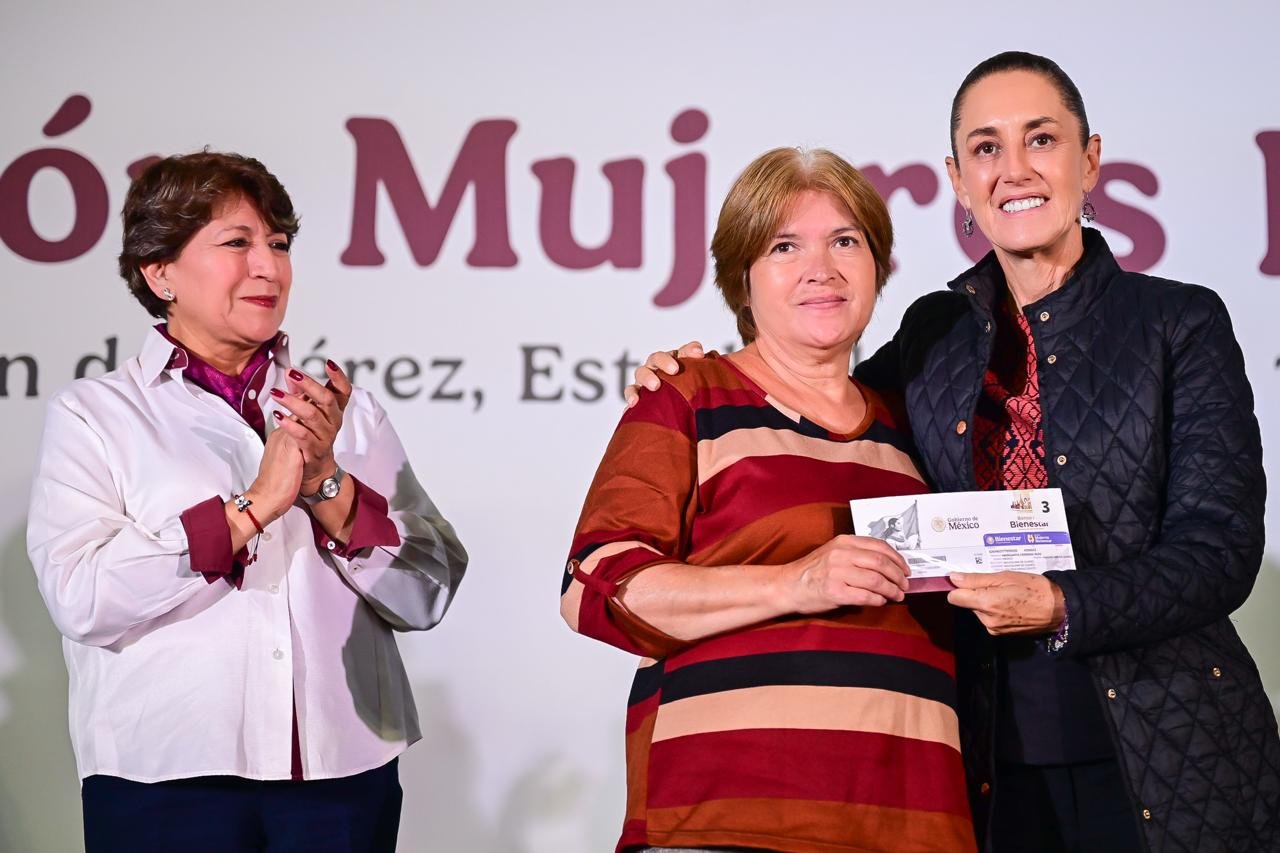 Programas de bienestar en el Estado de México anunciados por Claudia Sheinbaum y Delfina Gómez