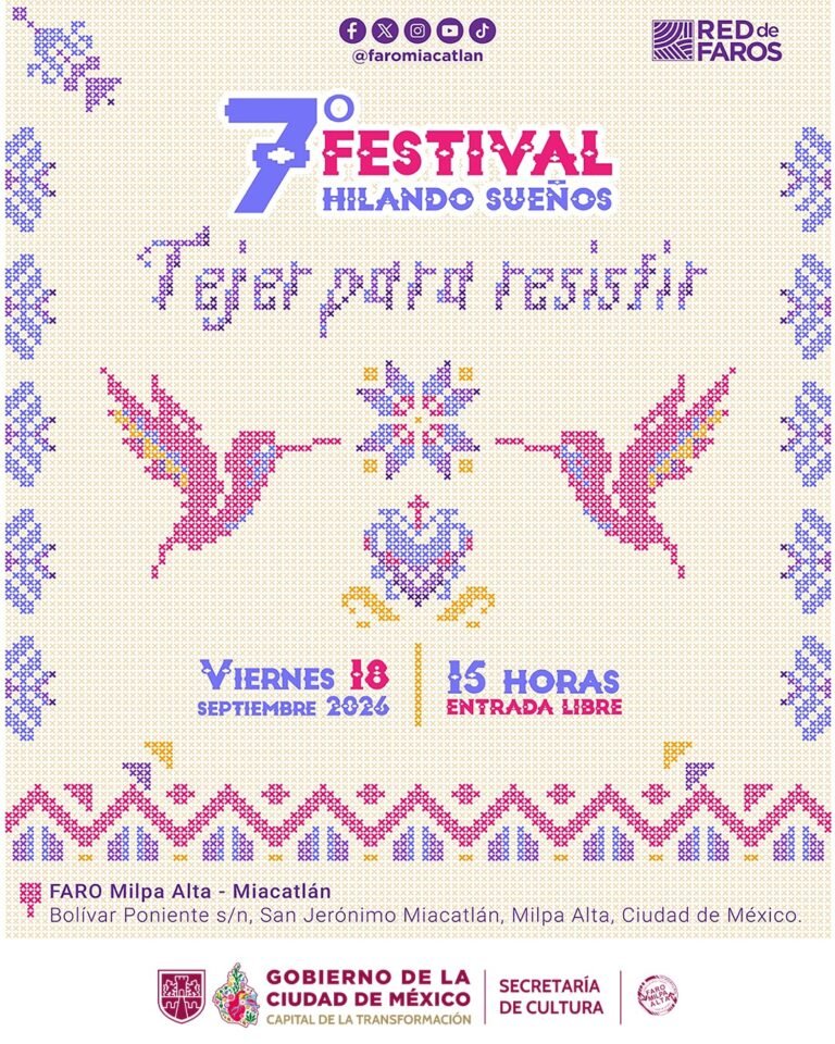 Festival Hilando Sueños en FARO Milpa Alta-Miacatlán con exposición de tejidos y oficios tradicionales