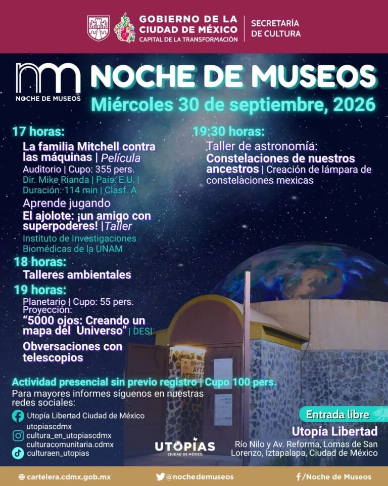 Noche de Museos de septiembre con actividades culturales en la Ciudad de México