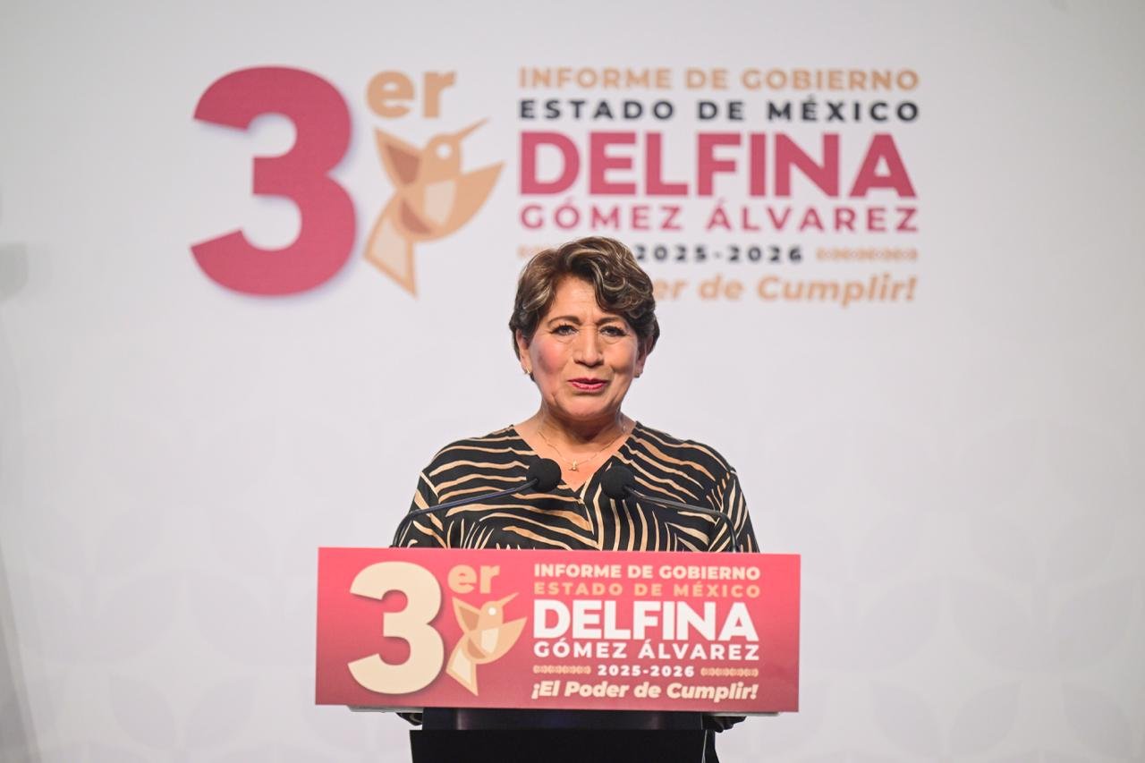 Tercer Informe de Gobierno de Delfina Gómez presentado en Toluca ante autoridades y ciudadanía