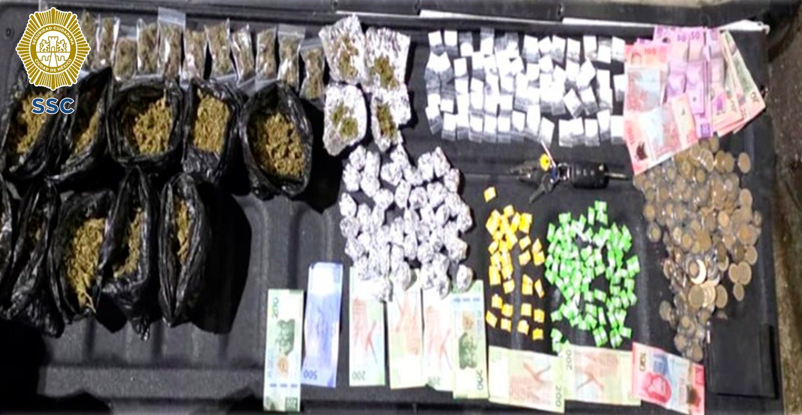 Detenidos con droga en Miguel Hidalgo durante operativo de la SSC en la colonia Tlaxpana